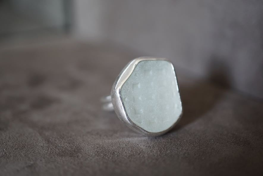 Textured Seaglass Ring
