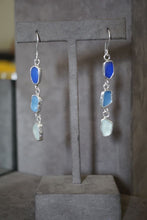 Load image into Gallery viewer, Triple Seaglass Drop Earrings