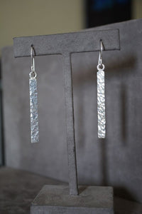 Silver Bar Drop Earrings