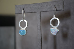 Raw Opal Drop Earrings