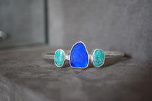 Load image into Gallery viewer, Seaglass and Turquoise Cuff